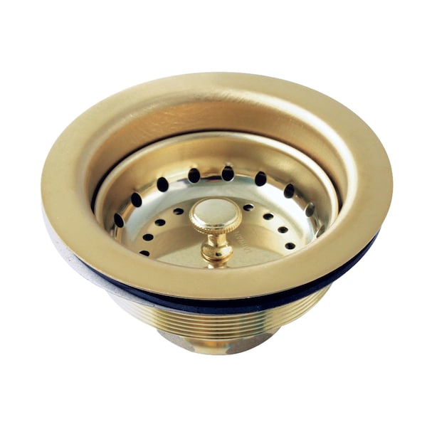 312 Inch Stainless Steel Kitchen Sink Basket Strainer, Polished Brass